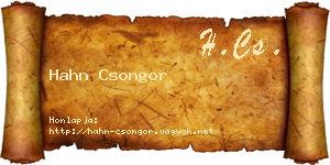 Hahn Csongor névjegykártya